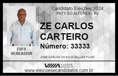 Candidato ZE CARLOS CARTEIRO 2024 - PATY DO ALFERES - Eleições