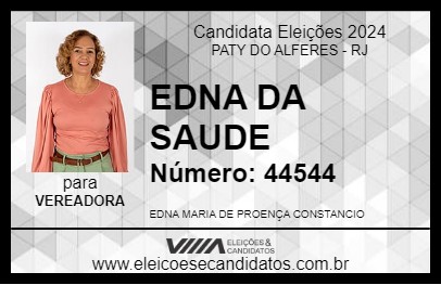 Candidato EDNA DA SAUDE 2024 - PATY DO ALFERES - Eleições