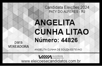 Candidato ANGELITA CUNHA LITAO 2024 - PATY DO ALFERES - Eleições