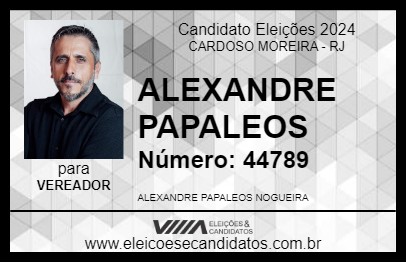 Candidato ALEXANDRE PAPALEOS 2024 - CARDOSO MOREIRA - Eleições