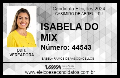 Candidato ISABELA DO MIX 2024 - CASIMIRO DE ABREU - Eleições