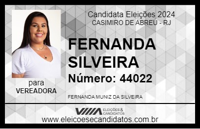 Candidato FERNANDA SILVEIRA 2024 - CASIMIRO DE ABREU - Eleições