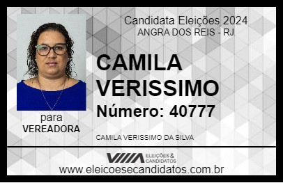 Candidato CAMILA VERISSIMO 2024 - ANGRA DOS REIS - Eleições