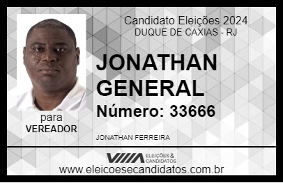 Candidato JONATHAN GENERAL 2024 - DUQUE DE CAXIAS - Eleições