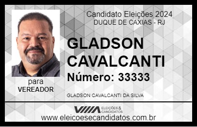 Candidato GLADSON CAVALCANTI 2024 - DUQUE DE CAXIAS - Eleições