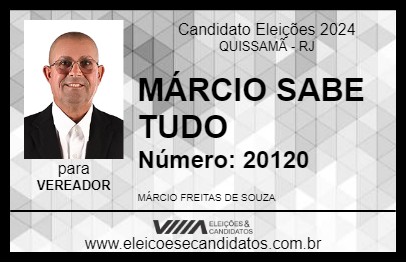 Candidato MÁRCIO SABE TUDO 2024 - QUISSAMÃ - Eleições