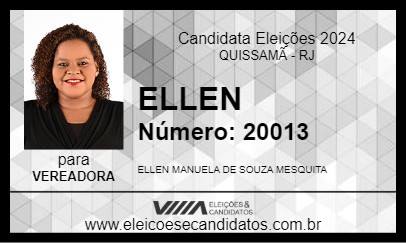 Candidato ELLEN 2024 - QUISSAMÃ - Eleições