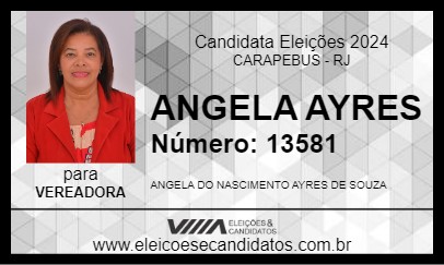 Candidato ANGELA AYRES 2024 - CARAPEBUS - Eleições