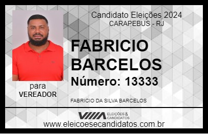 Candidato FABRICIO BARCELOS 2024 - CARAPEBUS - Eleições