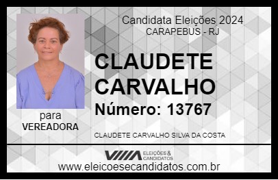 Candidato CLAUDETE CARVALHO 2024 - CARAPEBUS - Eleições