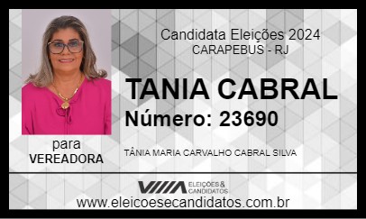 Candidato TANIA CABRAL 2024 - CARAPEBUS - Eleições