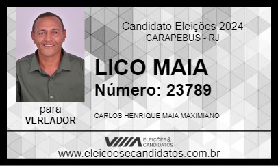 Candidato LICO MAIA 2024 - CARAPEBUS - Eleições