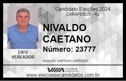 Candidato NIVALDO CAETANO 2024 - CARAPEBUS - Eleições