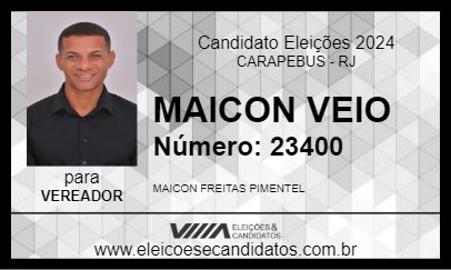 Candidato MAICON VEIO 2024 - CARAPEBUS - Eleições