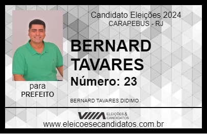 Candidato BERNARD TAVARES 2024 - CARAPEBUS - Eleições