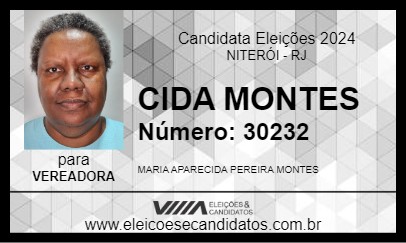 Candidato CIDA MONTES 2024 - NITERÓI - Eleições