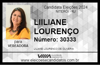 Candidato LIILIANE LOURENÇO 2024 - NITERÓI - Eleições