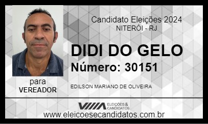 Candidato DIDI DO GELO 2024 - NITERÓI - Eleições