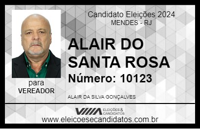 Candidato ALAIR DO SANTA ROSA 2024 - MENDES - Eleições