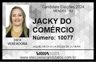 Candidato JACKY DO COMÉRCIO 2024 - MENDES - Eleições