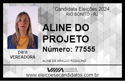 Candidato ALINE DO PROJETO 2024 - RIO BONITO - Eleições