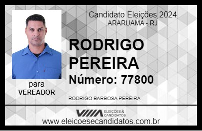 Candidato RODRIGO PEREIRA 2024 - ARARUAMA - Eleições