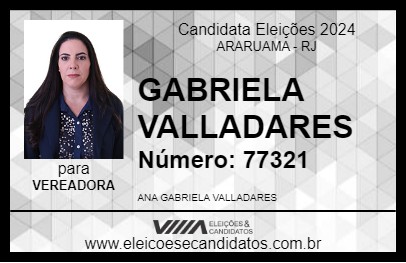 Candidato GABRIELA VALLADARES 2024 - ARARUAMA - Eleições