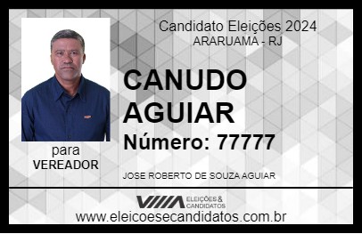 Candidato CANUDO AGUIAR 2024 - ARARUAMA - Eleições