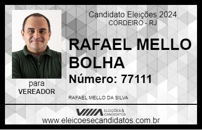 Candidato RAFAEL MELLO BOLHA 2024 - CORDEIRO - Eleições