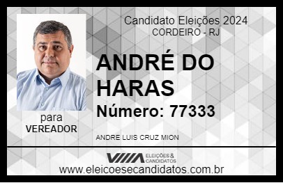 Candidato ANDRÉ DO HARAS 2024 - CORDEIRO - Eleições