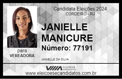 Candidato JANIELLE MANICURE 2024 - CORDEIRO - Eleições