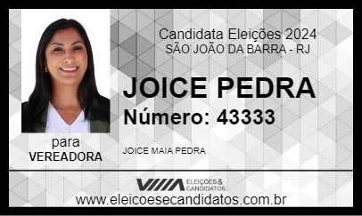 Candidato JOICE PEDRA 2024 - SÃO JOÃO DA BARRA - Eleições