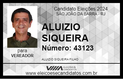 Candidato ALUIZIO SIQUEIRA 2024 - SÃO JOÃO DA BARRA - Eleições