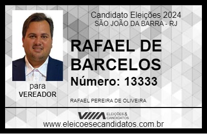 Candidato RAFAEL DE BARCELOS 2024 - SÃO JOÃO DA BARRA - Eleições