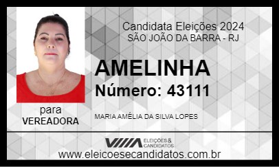 Candidato AMELINHA 2024 - SÃO JOÃO DA BARRA - Eleições