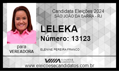 Candidato LELEKA 2024 - SÃO JOÃO DA BARRA - Eleições