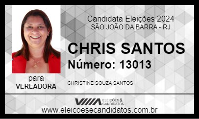 Candidato CHRIS SANTOS 2024 - SÃO JOÃO DA BARRA - Eleições