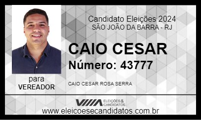 Candidato CAIO CESAR 2024 - SÃO JOÃO DA BARRA - Eleições