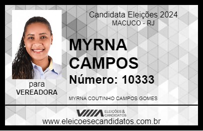 Candidato MYRNA CAMPOS 2024 - MACUCO - Eleições