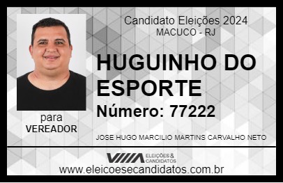 Candidato HUGUINHO DO ESPORTE 2024 - MACUCO - Eleições