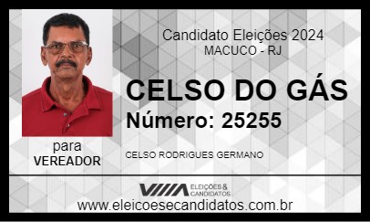 Candidato CELSO DO GÁS 2024 - MACUCO - Eleições