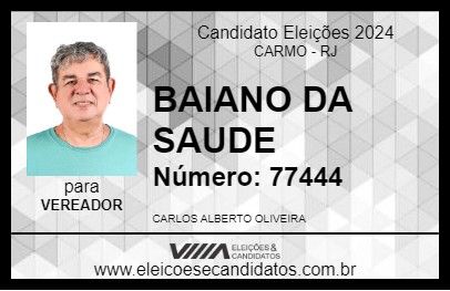 Candidato BAIANO DA SAUDE 2024 - CARMO - Eleições