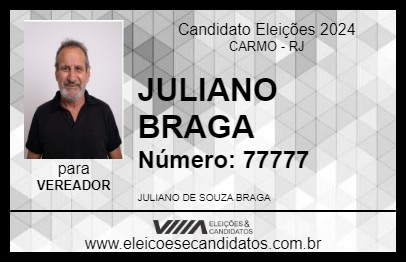 Candidato JULIANO BRAGA 2024 - CARMO - Eleições