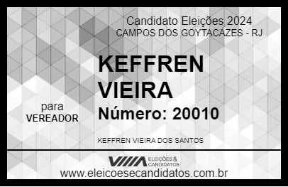 Candidato KEFFREN VIEIRA 2024 - CAMPOS DOS GOYTACAZES - Eleições