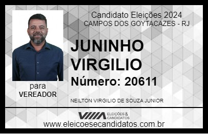 Candidato JUNINHO VIRGILIO 2024 - CAMPOS DOS GOYTACAZES - Eleições