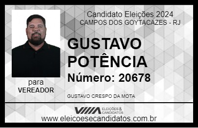 Candidato GUSTAVO POTÊNCIA 2024 - CAMPOS DOS GOYTACAZES - Eleições