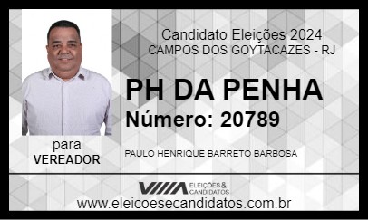 Candidato PH DA PENHA 2024 - CAMPOS DOS GOYTACAZES - Eleições