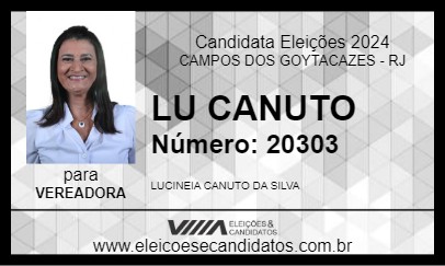 Candidato LU CANUTO 2024 - CAMPOS DOS GOYTACAZES - Eleições