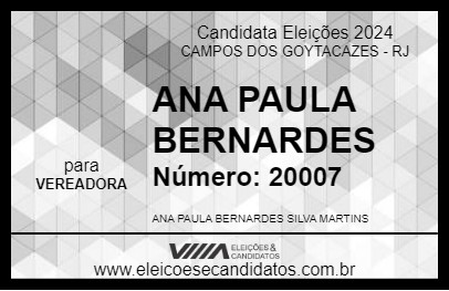 Candidato ANA PAULA BERNARDES 2024 - CAMPOS DOS GOYTACAZES - Eleições