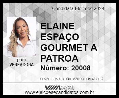 Candidato ELAINE ESPAÇO GOURMET A PATROA 2024 - CAMPOS DOS GOYTACAZES - Eleições